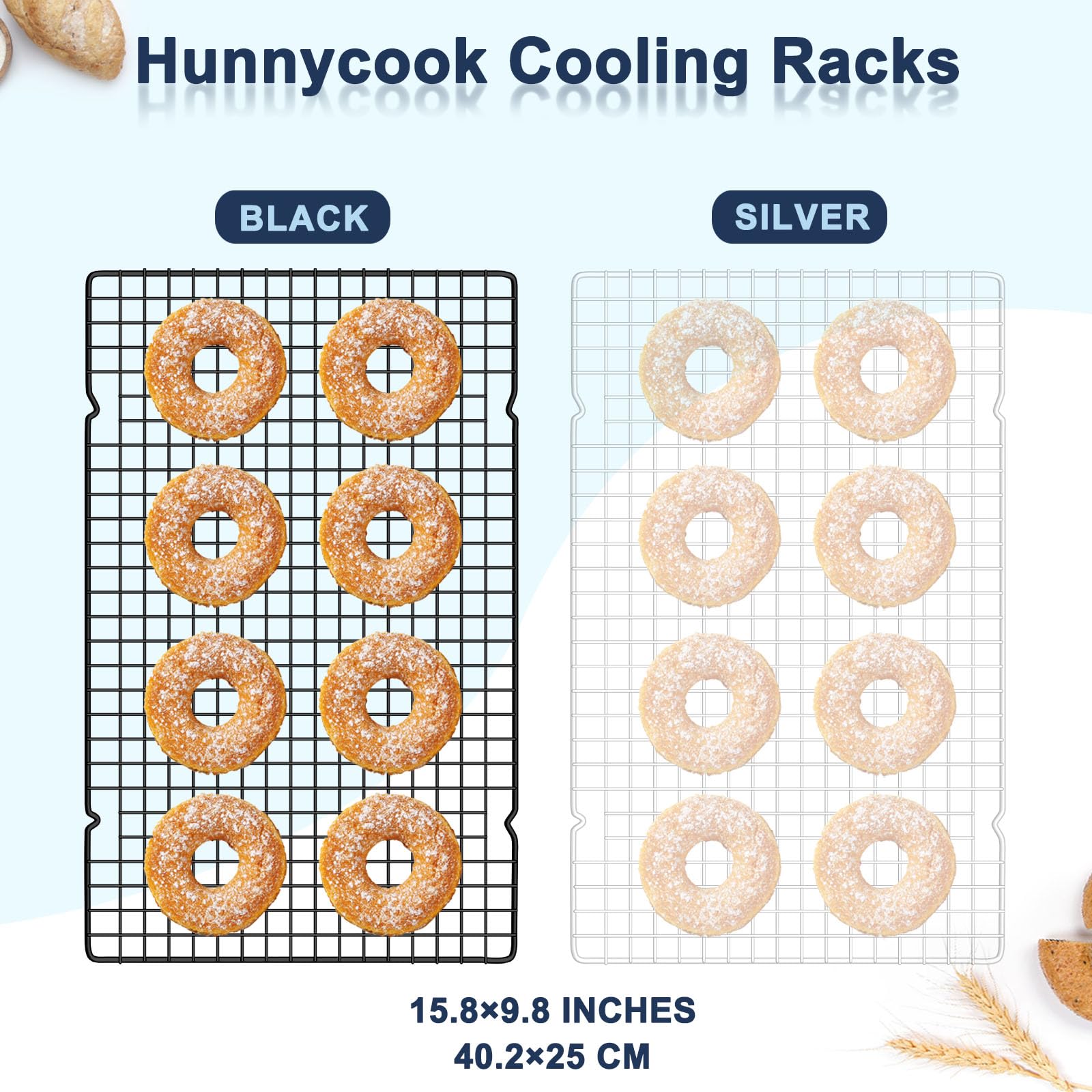 Hunnycook 15.8”×9.8” Cooling Rack, 3 Stainless Steel Baking Rack - Image 2