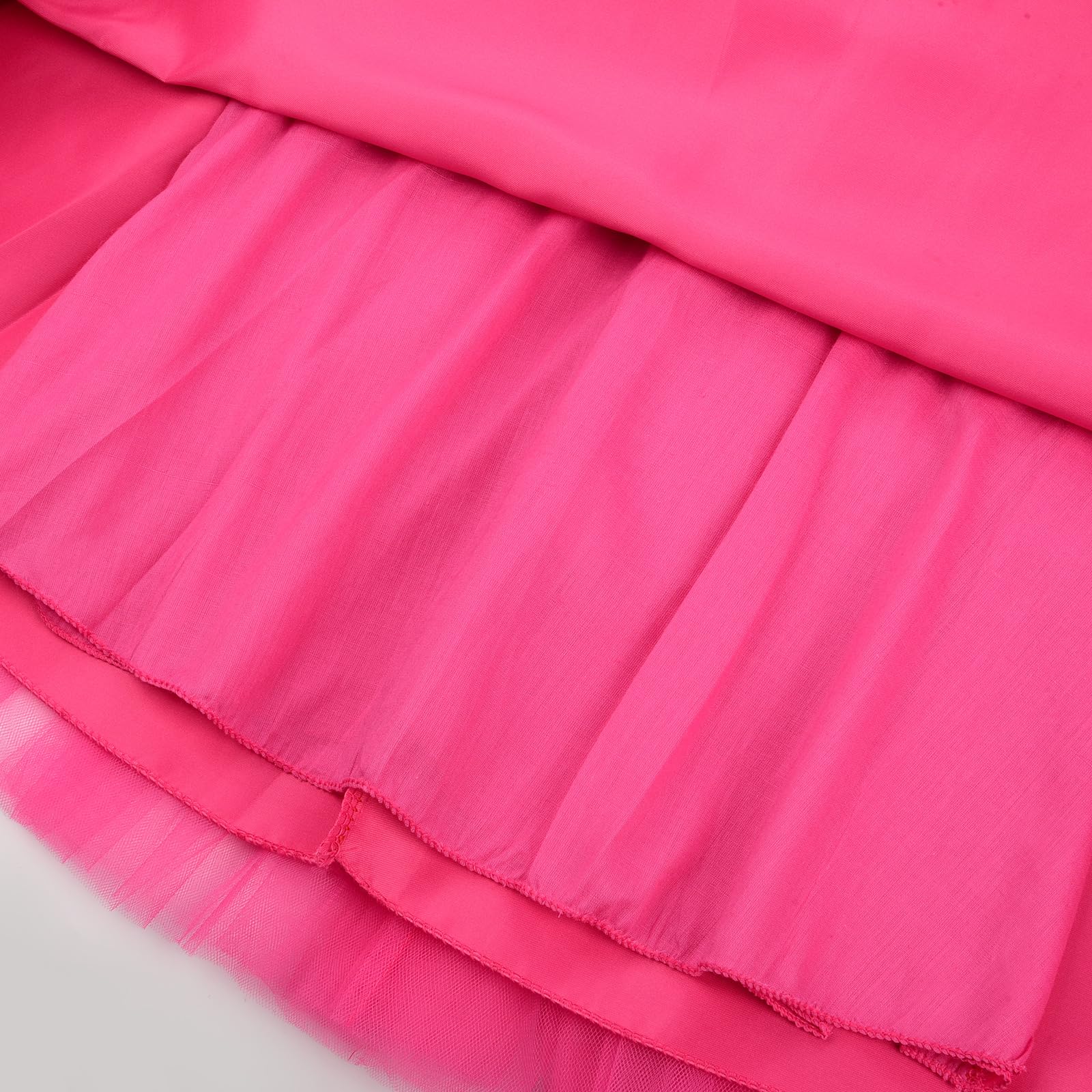 Uhnice Blumenmädchenkleid mit Schleife, ärmellos, Tüllkleid mit Perlen für Hochzeit, Geburtstag, Party