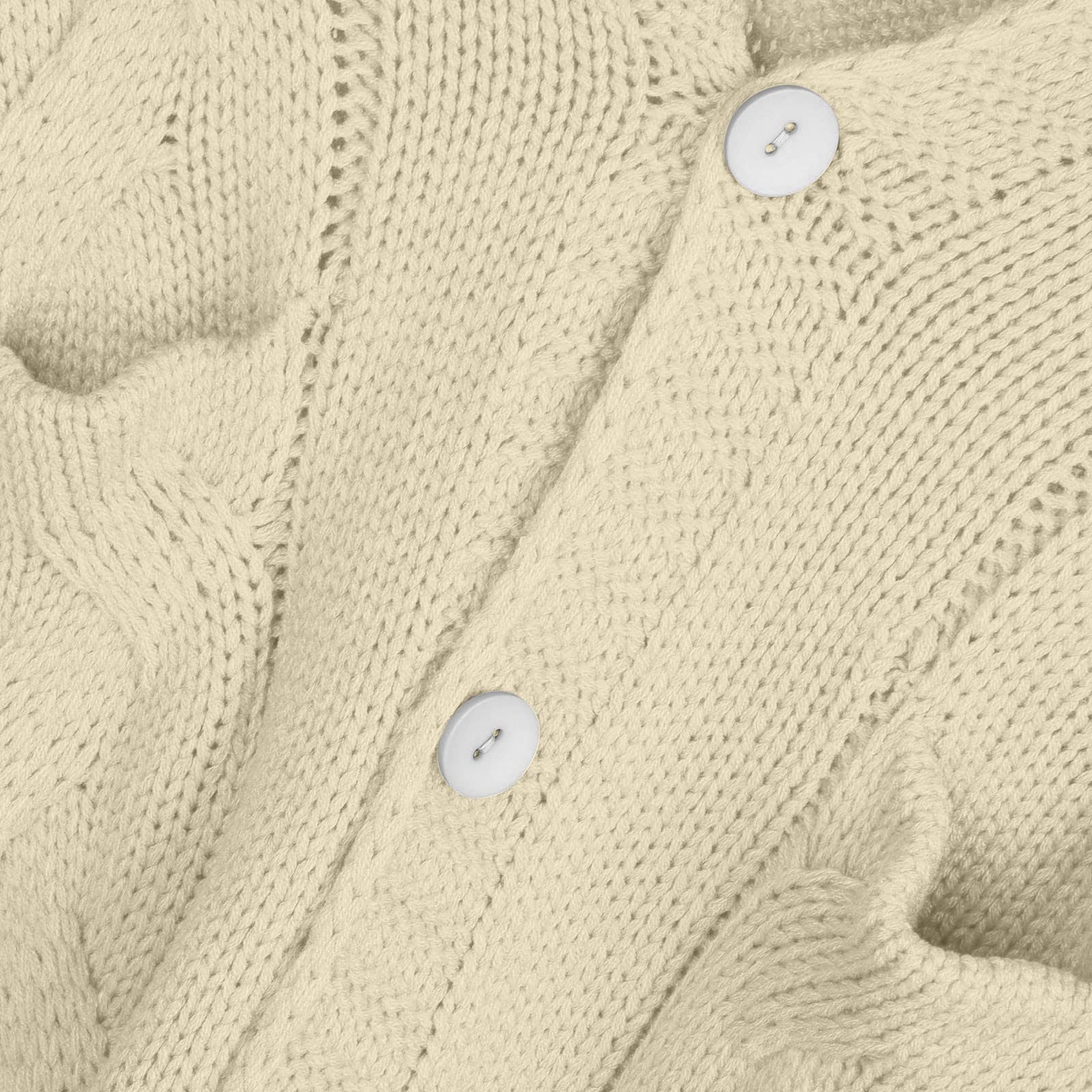 Cárdigan con botones para mujer, suéter de punto grueso de gran tamaño, suave, manga larga, parte delantera abierta, abrigo holgado con 2 bolsillos, ropa de punto acanalado, ropa de abrigo ligera y