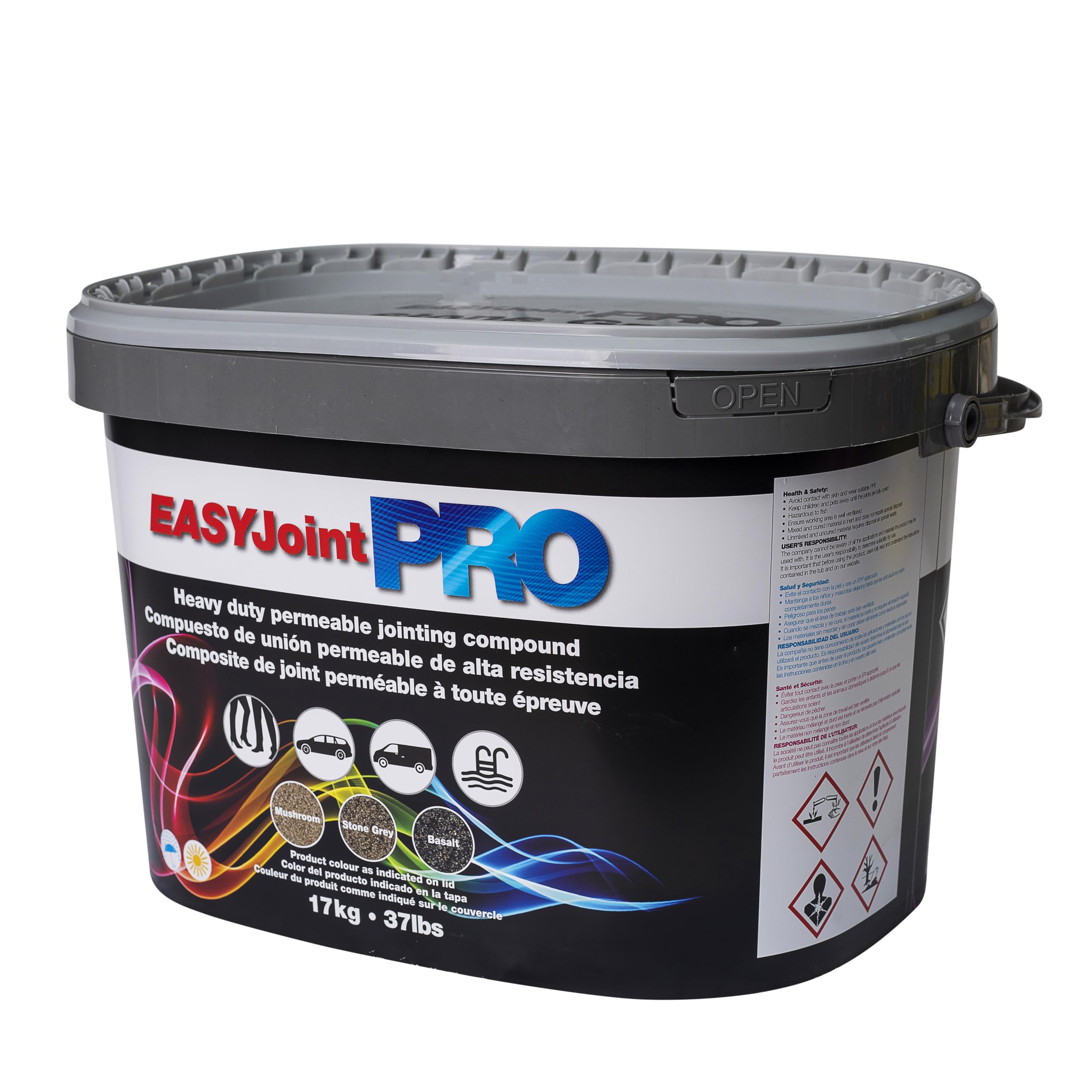 EASYJoint - Pro Jointing Compound for Patio, Paths, Pavements & Driveways (Stone Grey/Granite) 17kg Strong & Durable Epoxy Resin Joint Filler Compound for Garden Slabs & Paving, Frost & Ice Resistant