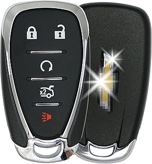 for Complete 5 Button Remote Key FOB for 2016-2022 Models Compatible with Chevrolet Chevy Camaro Cruz Malibu Sonic Equinox Traverse (FCC ID: HYQ4AA) – 5B