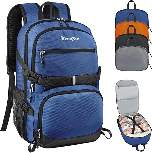 Seektop Mochila de senderismo plegable de 40 L para mujeres y hombres, mochila de viaje ligera para llevar en el trabajo, negocios, ocio y trabajo