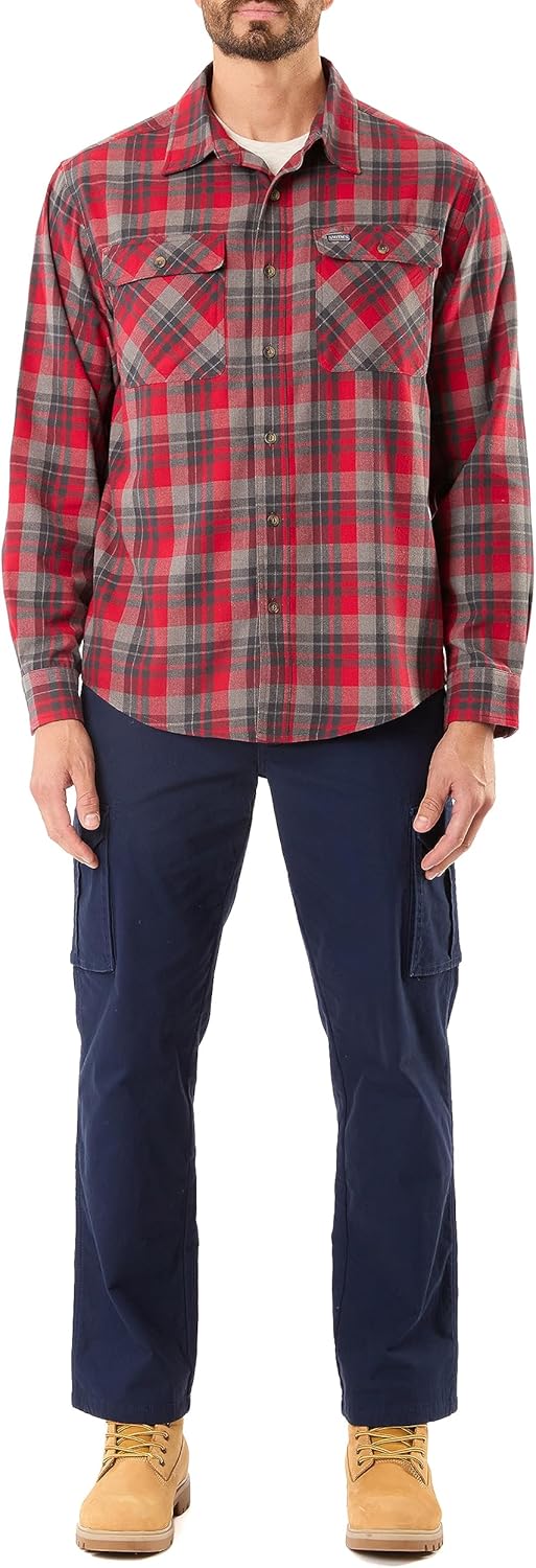 LONG SLEEVE 2-POCKET PLAID FLANNEL SHIRT WITH PEN-SLOT - Image 6