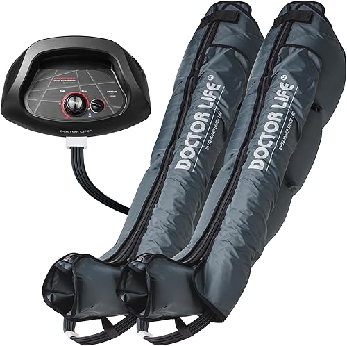 DOCTOR LIFE Sistema de terapia masajeador de piernas, circulación linfática y comprensión de sange, juego DL2003V3 110Volt, 60Hz, tamaño mediano,