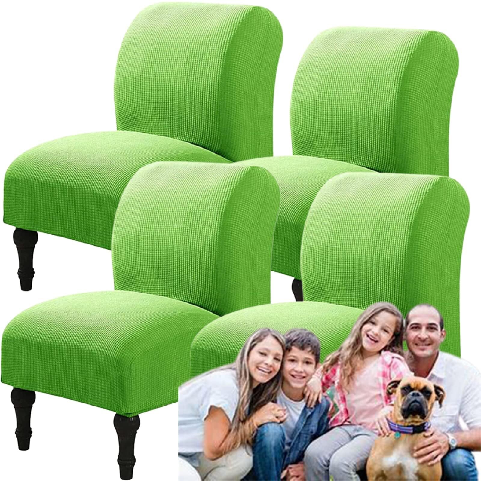 NMVAWIPT Armless Accent Chair Covers, Polyester+Spandex Stretch Slipcover, Removable Furniture Protector, For Home Hotel(4#,4pcs)