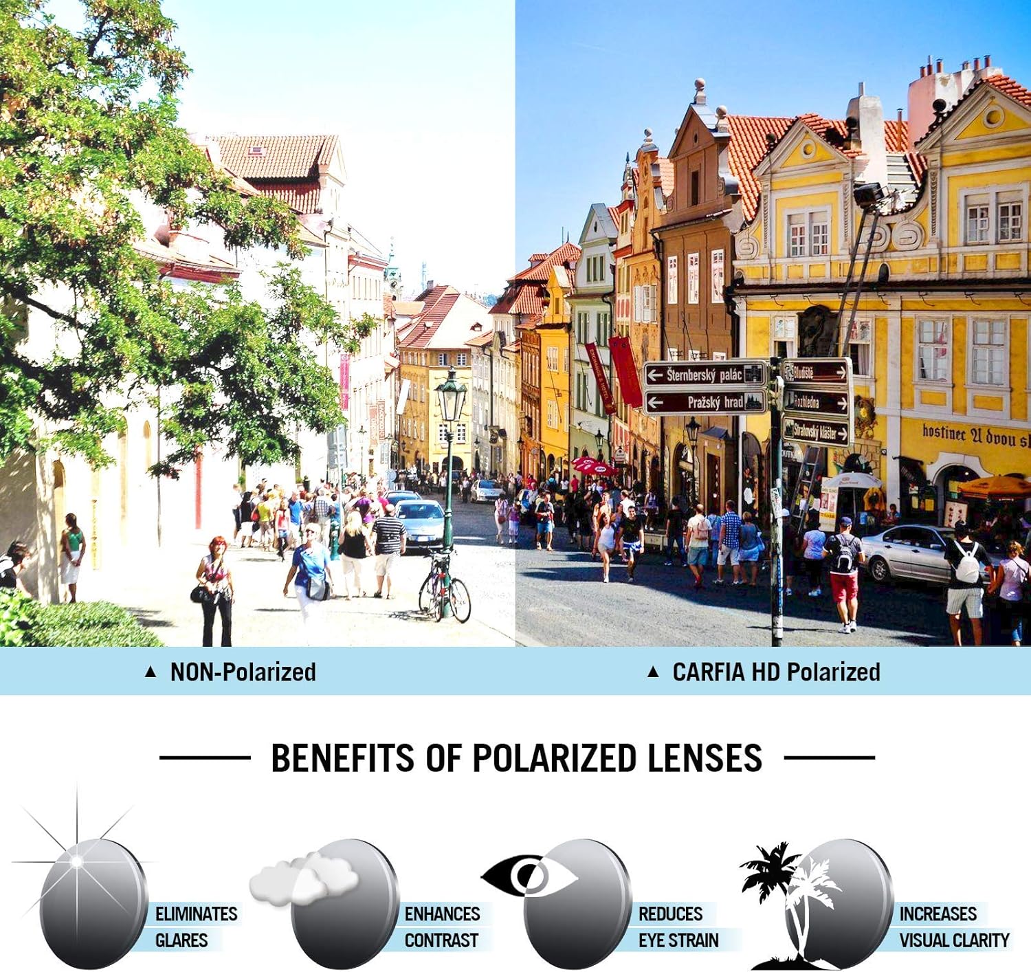 CARFIA Big Fashion Polarized Women's Sunglasses UV Protection Outdoor Driving Eyewear CA5358 - Image 7