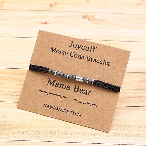 Miniatura 5 de JoycuFF Pulseras de cumpleaños con texto en inglés "I Love You" para el Día de Acción de Gracias, pulsera de hilo envolvente