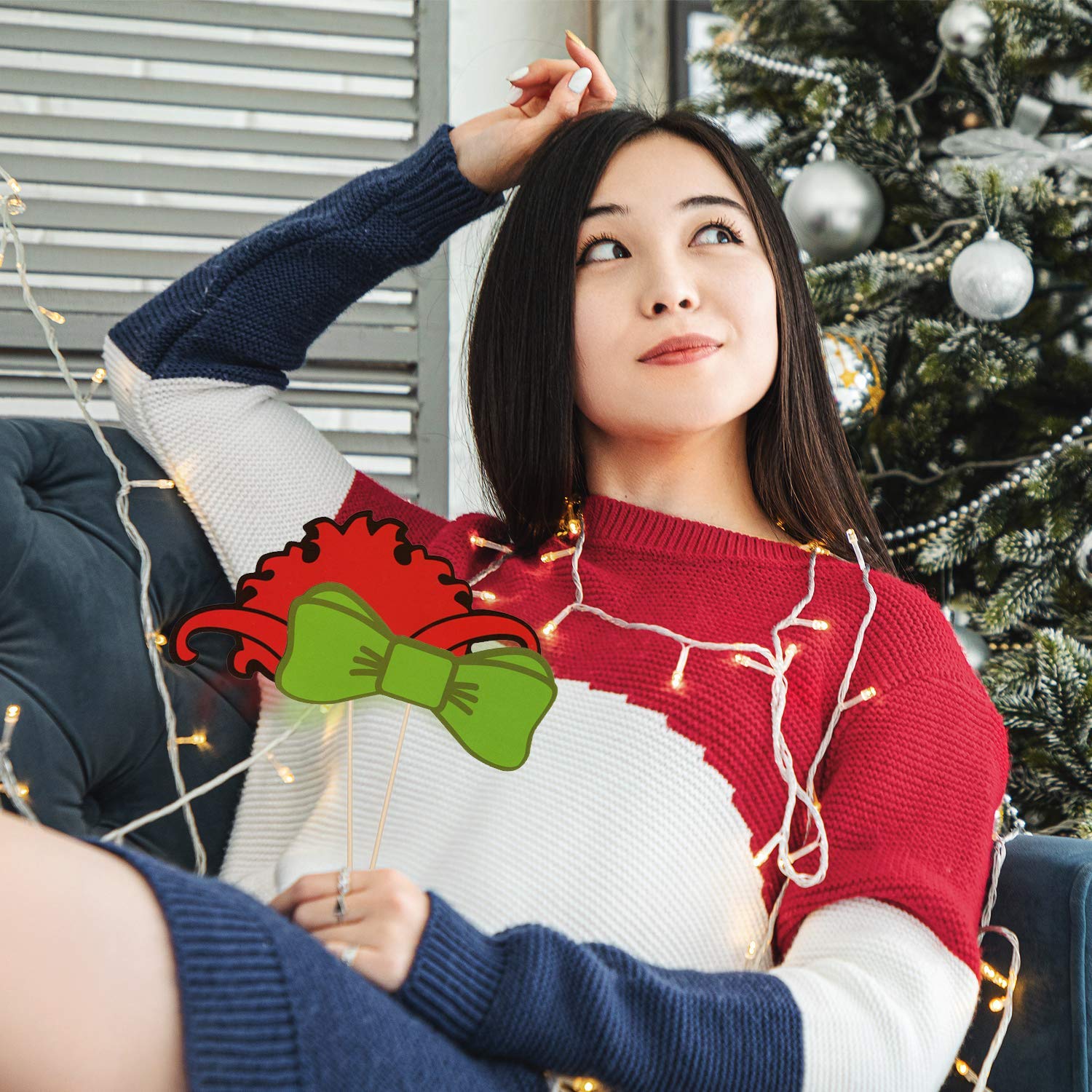 Natale Accessori Scena Fotografica su Bastone Selfie Famiglia