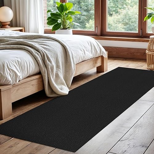 Vista 94 de EARTHALL - Tapete tejido lavable con parte trasera de goma, tapete trenzado de algodón antideslizante para interiores para entrada, pasillo, cocina