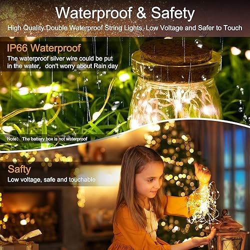Miniatura 5 de 200-LED Fairy Lights with Remote & Timer, 66FT Waterproof USB Fairy String Lights, Plug in Twinkle Lights for Bedroom, Christmas Lights 8-Modes