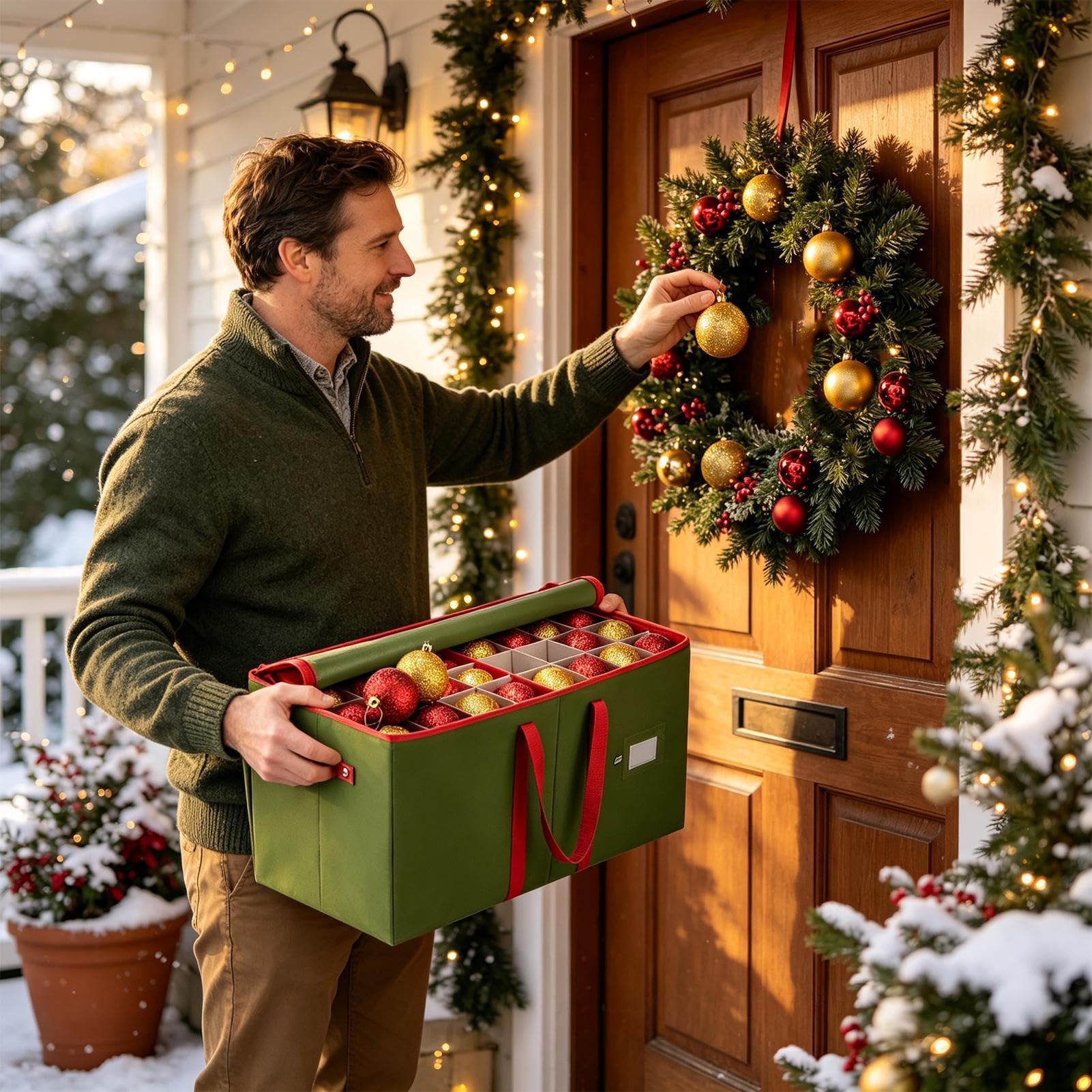 Pudełko do przechowywania ozdób choinkowych Seasonal Ball Pendant