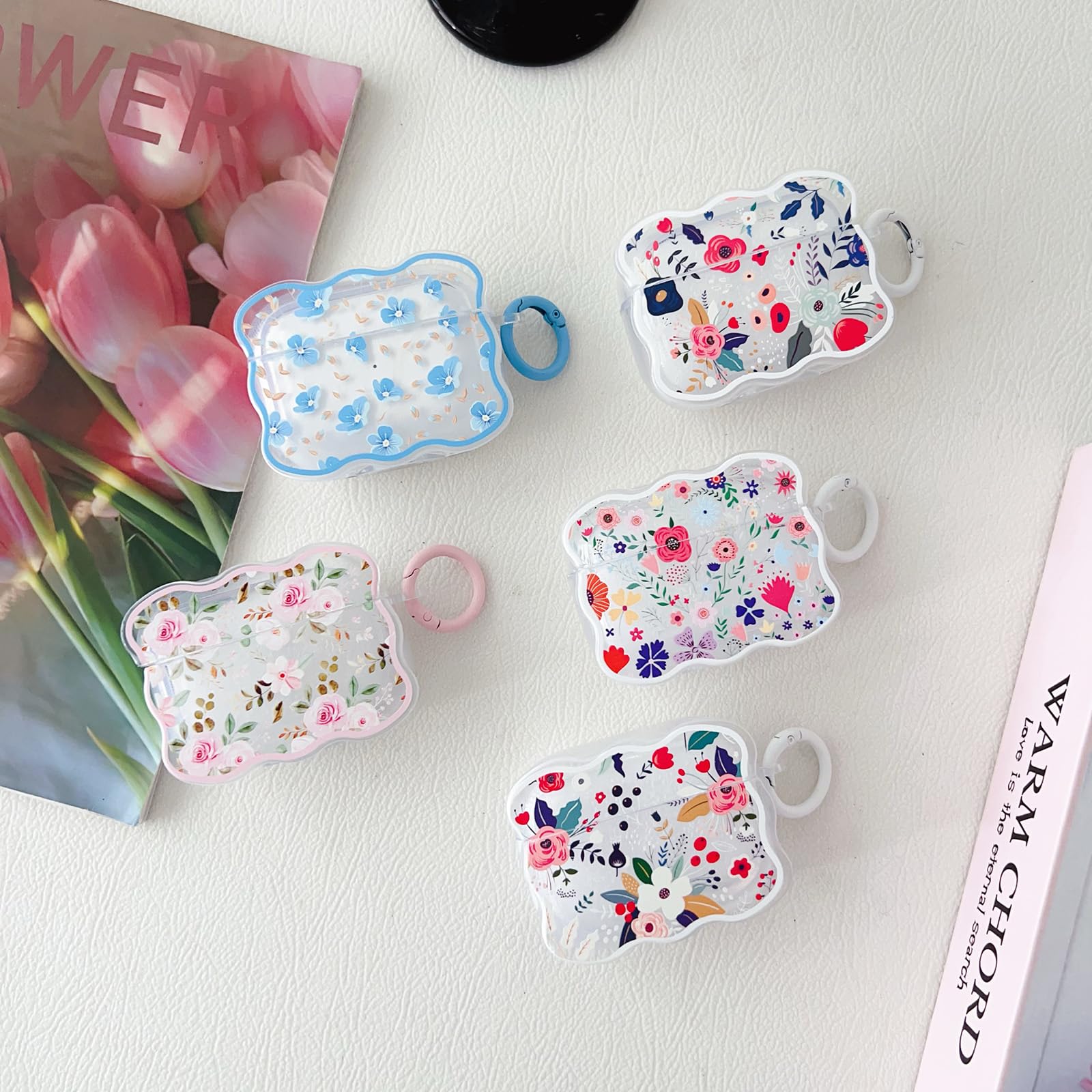 Amazon.com: Cute AirPods Pro 2/1 Gen Clear Case, Girly Flower
