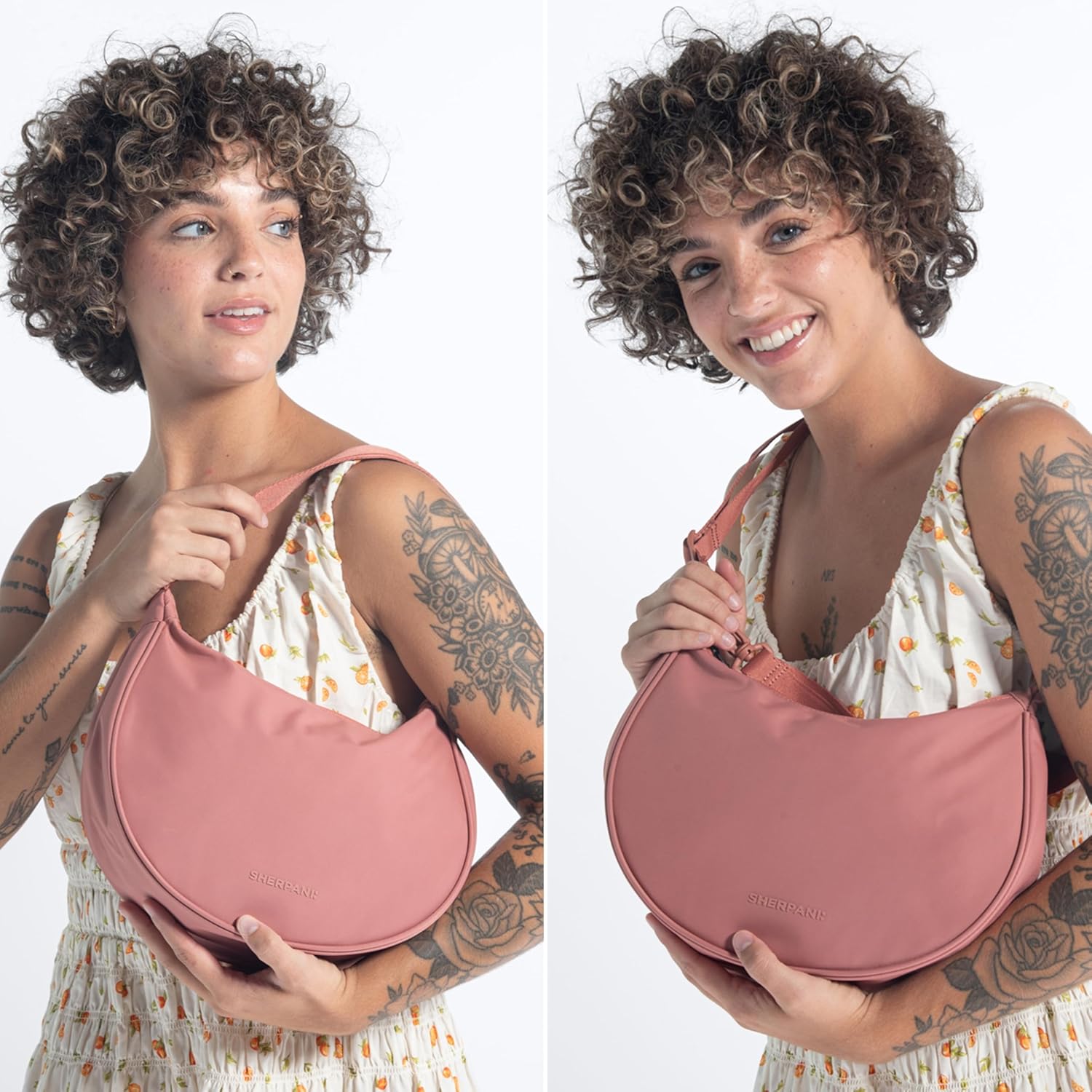 Sherpani Mina, Medium Nylon Crescent Bag, Lightweight Half Moon Crossbody Bags, Fashionable Shoulder Bag, Travel Handbag