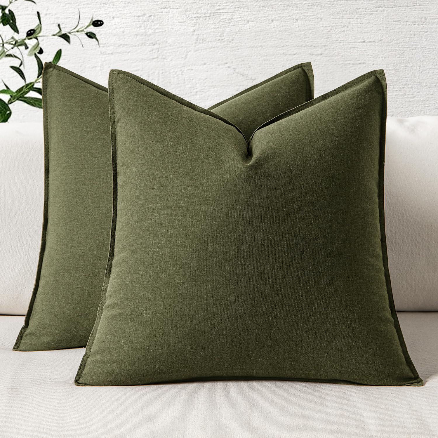 Amazon.com: MIULEE Euro Shams Decorative Linen Pillow Covers 26x26