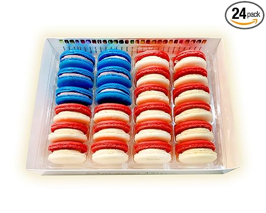 Macaron - The American Flag French Macaron Cookies (24 pack)