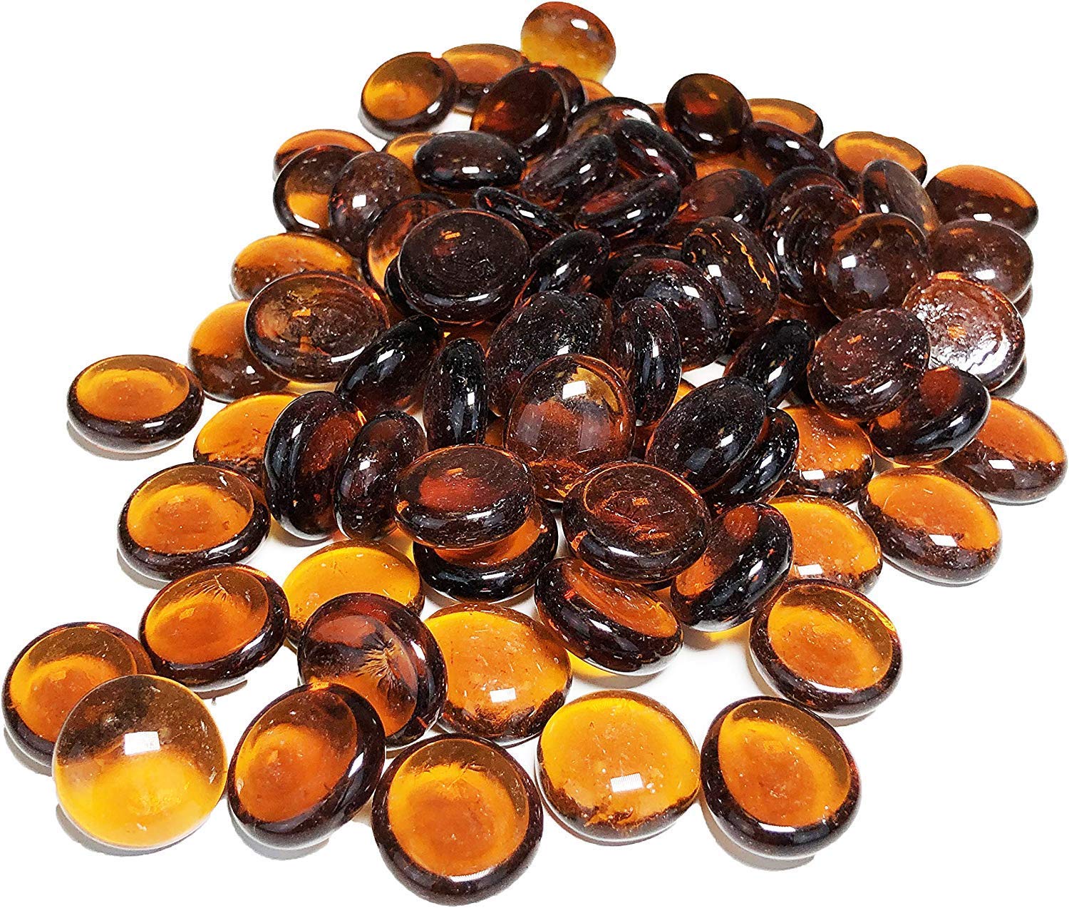 Firstly Colorful Flat Marbles, Pebbles, Glass Gems for Vase Fillers, Party Table Scatter, Decoration, Aquarium Decor, Crystal Rocks (Pack of 50 | Brown) (B08CHK44TN) Amazon Price History, Amazon Price Tracker