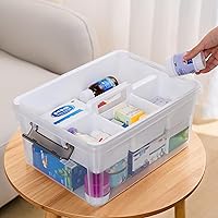 Vista 6 de Citylife - Contenedores de almacenamiento de plástico transparente de 17 cuartos de galón con bandeja extraíble, caja de cierre apilable con asa