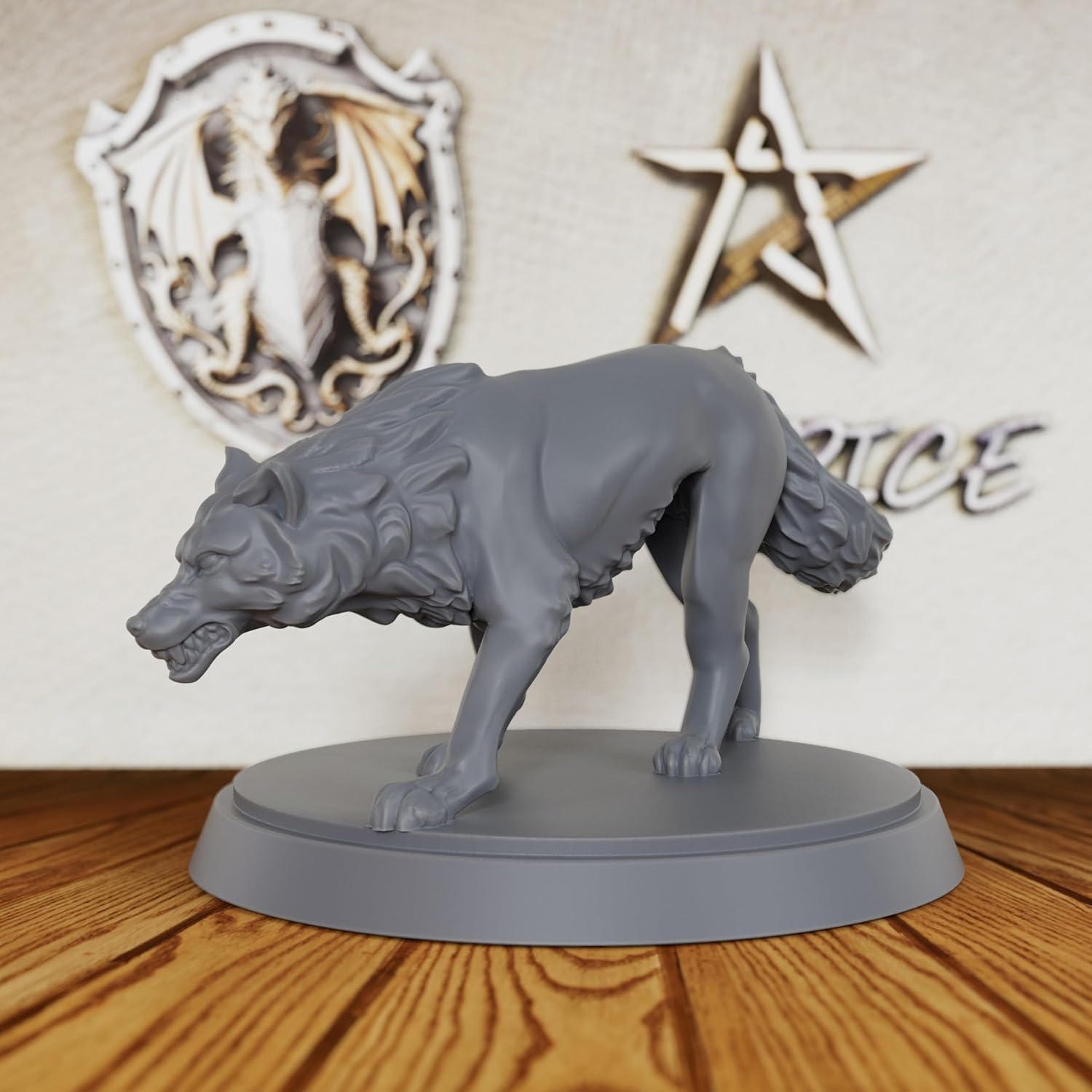 Fantasy Forest Predator Minis - 3pc Unpainted 28mm Scale Snarling Beast Figures for Tabletop Gaming, Realistic Canine Animal Figurine Set for TTRPGs - Wolf Pack (AS539)