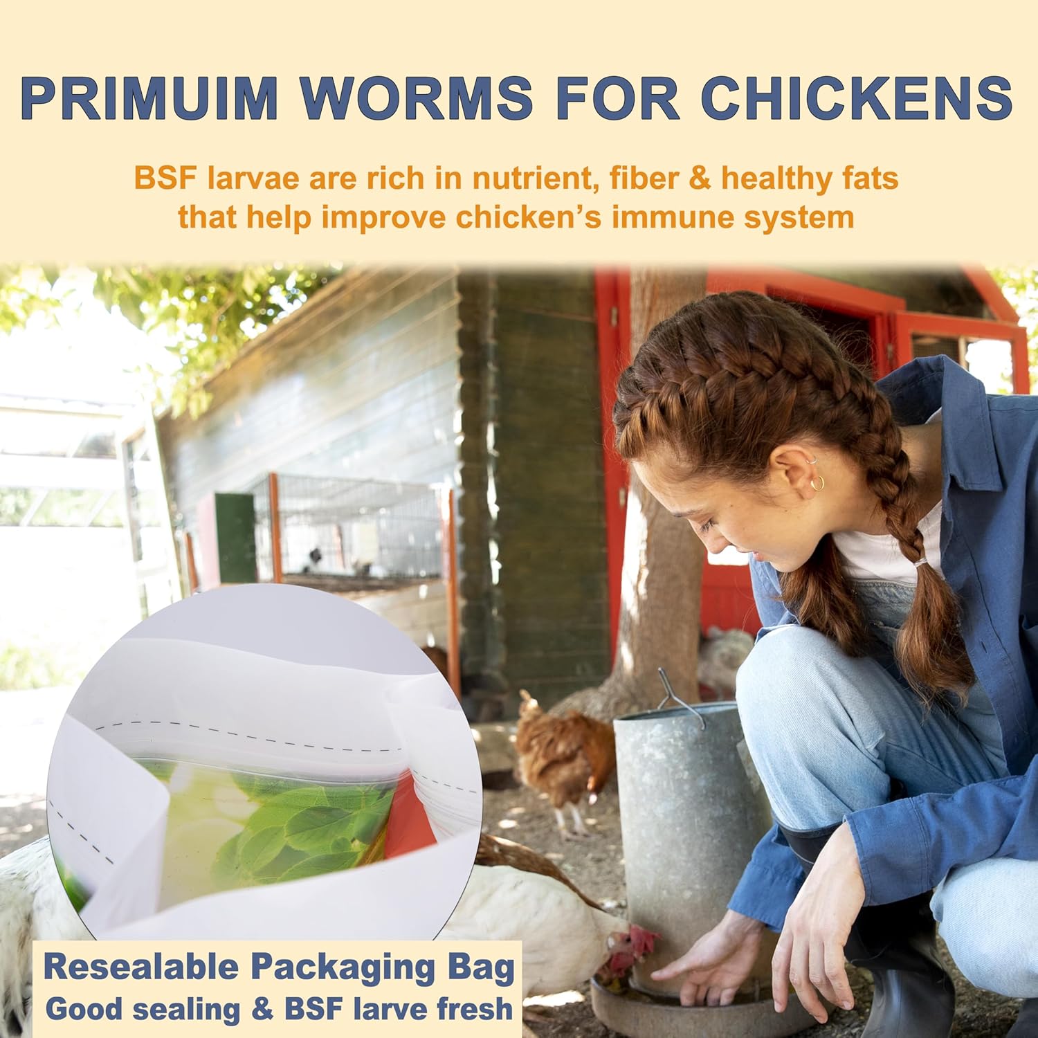 BSF Larvae 85X Calcium Than Dried Meal Worms 20LB(5lbx4) for Chicken Feed - Bulk Black Soldier Fly Larvae Poultry Treats - BSF Grubs Non-GMO Food High Protein Meal Worms for Hens,Wild Bird