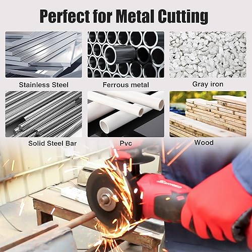 Miniatura 3 de PRETEC 50+5 ruedas de corte de metal, discos finos de corte rápido de metal y acero inoxidable de 4.921 in para amoladora angular, agujero de eje de