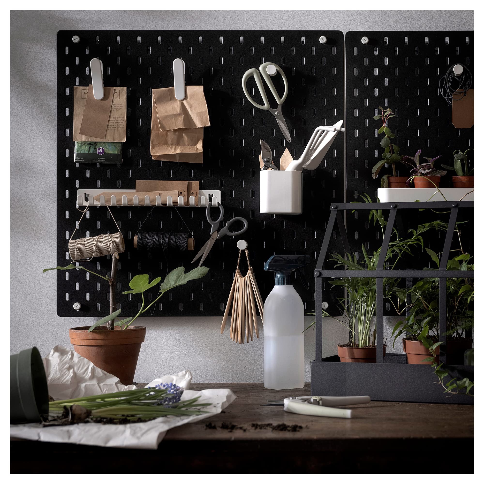Tablero de clavijas IKEA SKÅDIS, 56 x 56 cm, negro