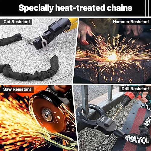 Miniatura 5 de Candados antirrobo para scooter, cerradura de cadena de bicicleta con llave, cerradura de scooter eléctrico antirrobo para Segway, Ninebot y