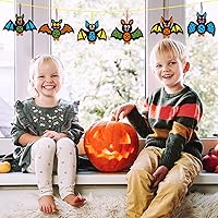 Vista 4 de Fennoral 12 Pack de manualidades de murciélago para niños, kits de manualidades de murciélago, crea tus propios pegatinas de espuma de murciélago
