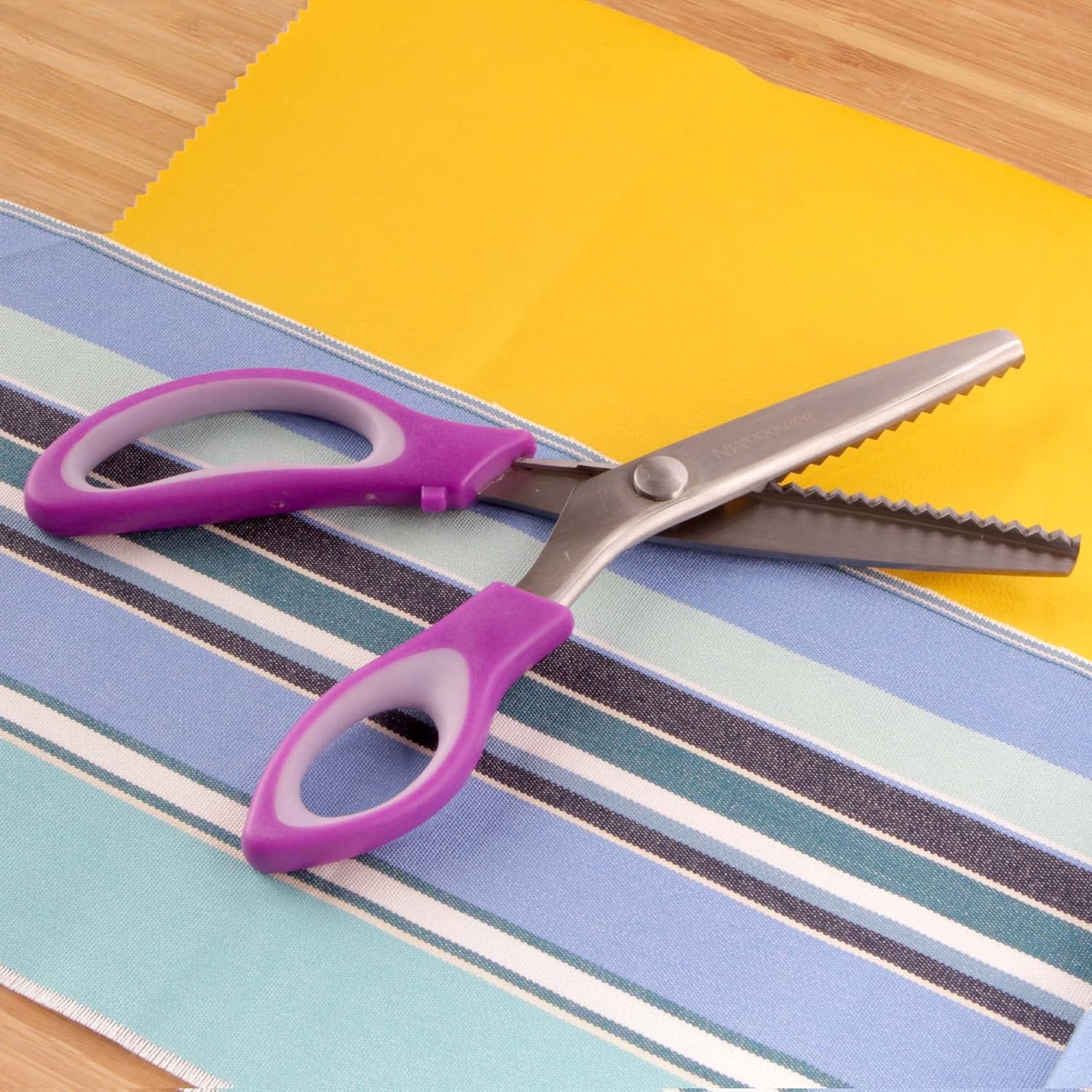 JubileeYarn Professional Grade Pinking Shears - 9.5" Serrated Stainless Steel - Purple - 10 Pairs