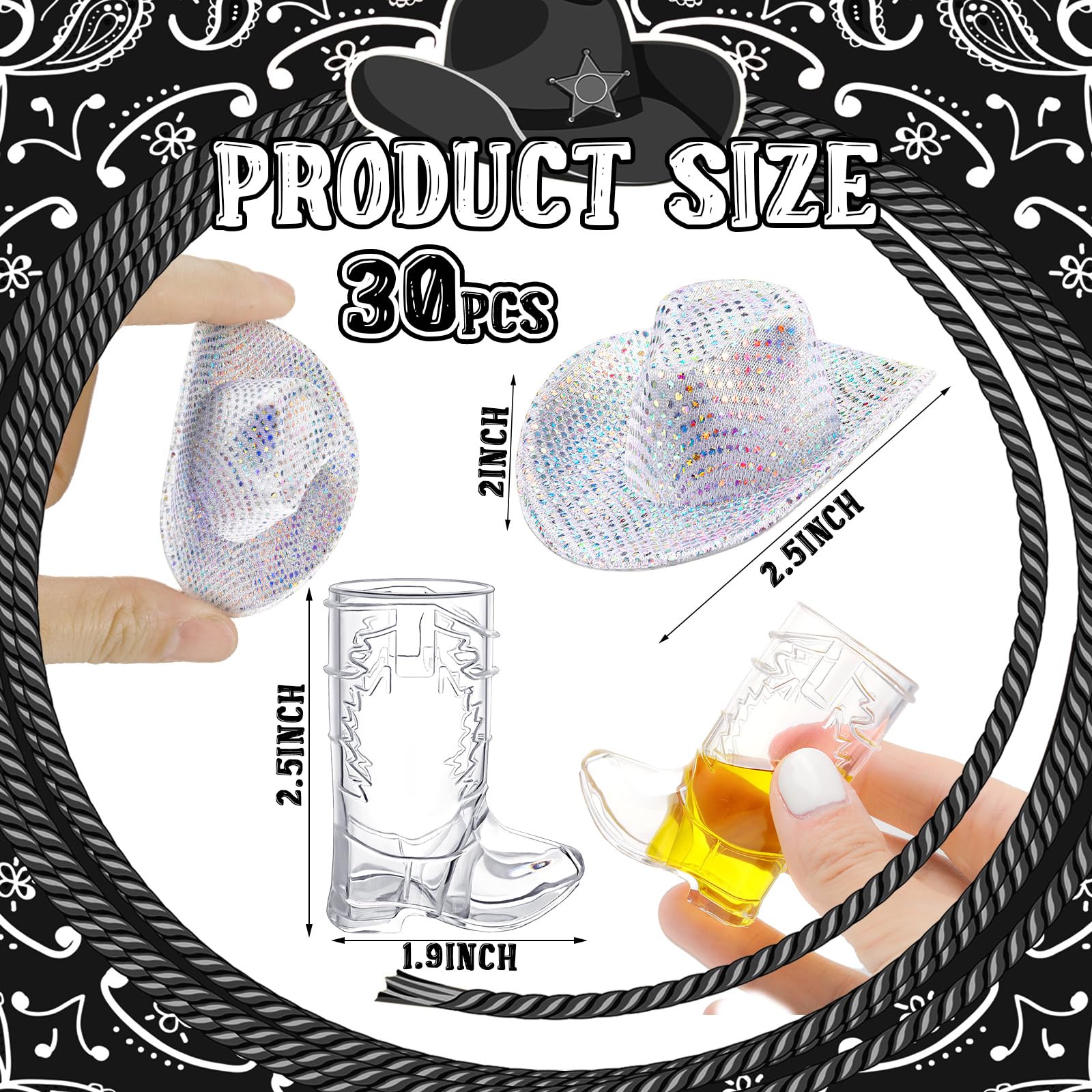 Amazon.com: Vesici 30 Pcs Mini Cowgirl Hat Western Cowboy  display picture 1