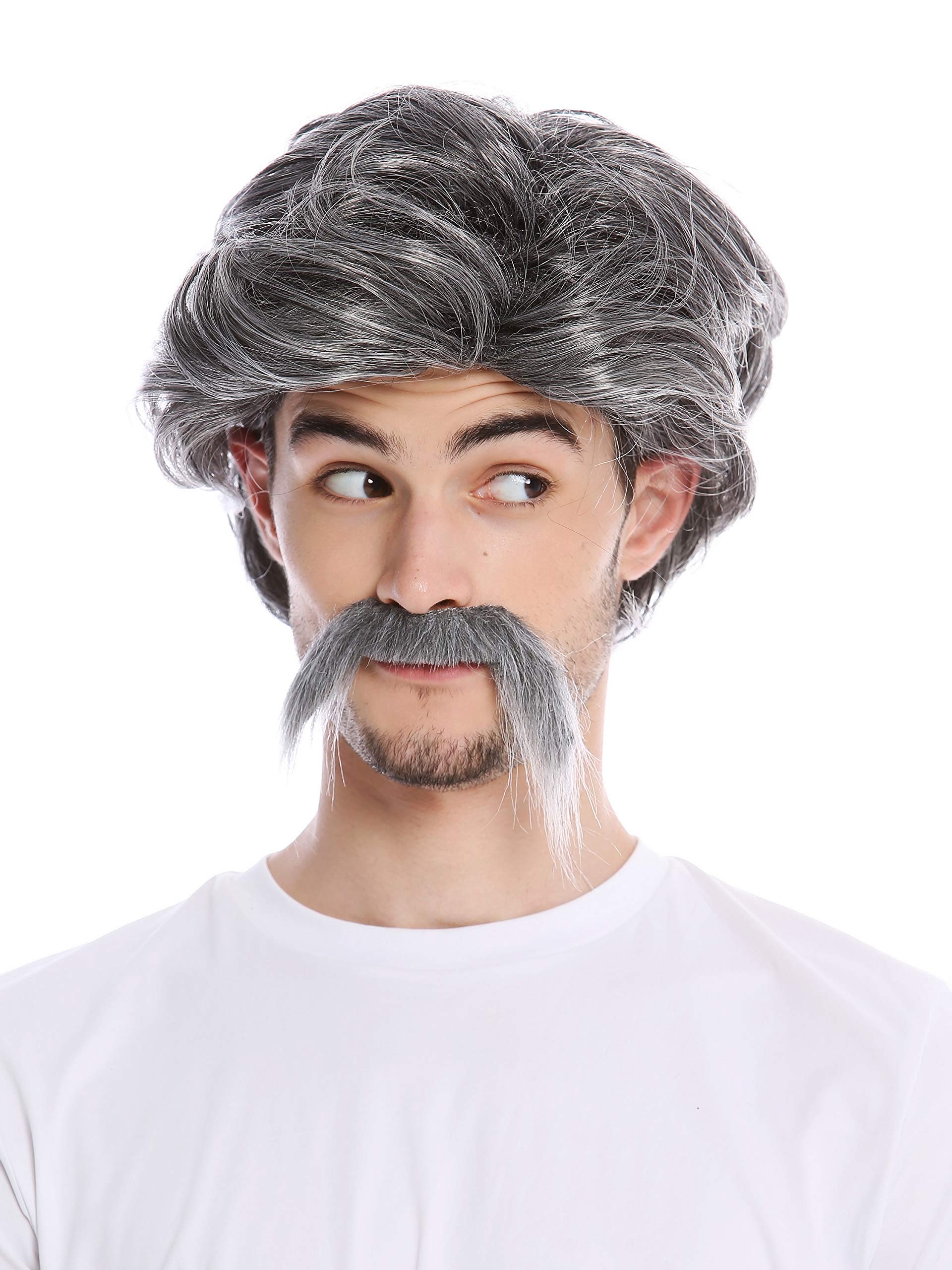 Peluca Y Bigote Gris Para Hombre, Disfraz De Gángster O Jefe Mexicano Para Halloween Y Carnaval