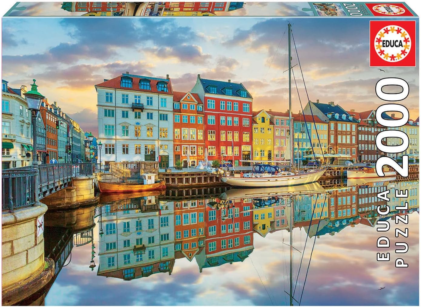 Educa - Puerto de Copenhague, Puzzle de 2.000 Piezas, Medida aproximada: 96 x 68 cm, Incluye Fix Puzzle para Colgar el Puzzle una Vez finalizado, A Partir de 14 años (19278)