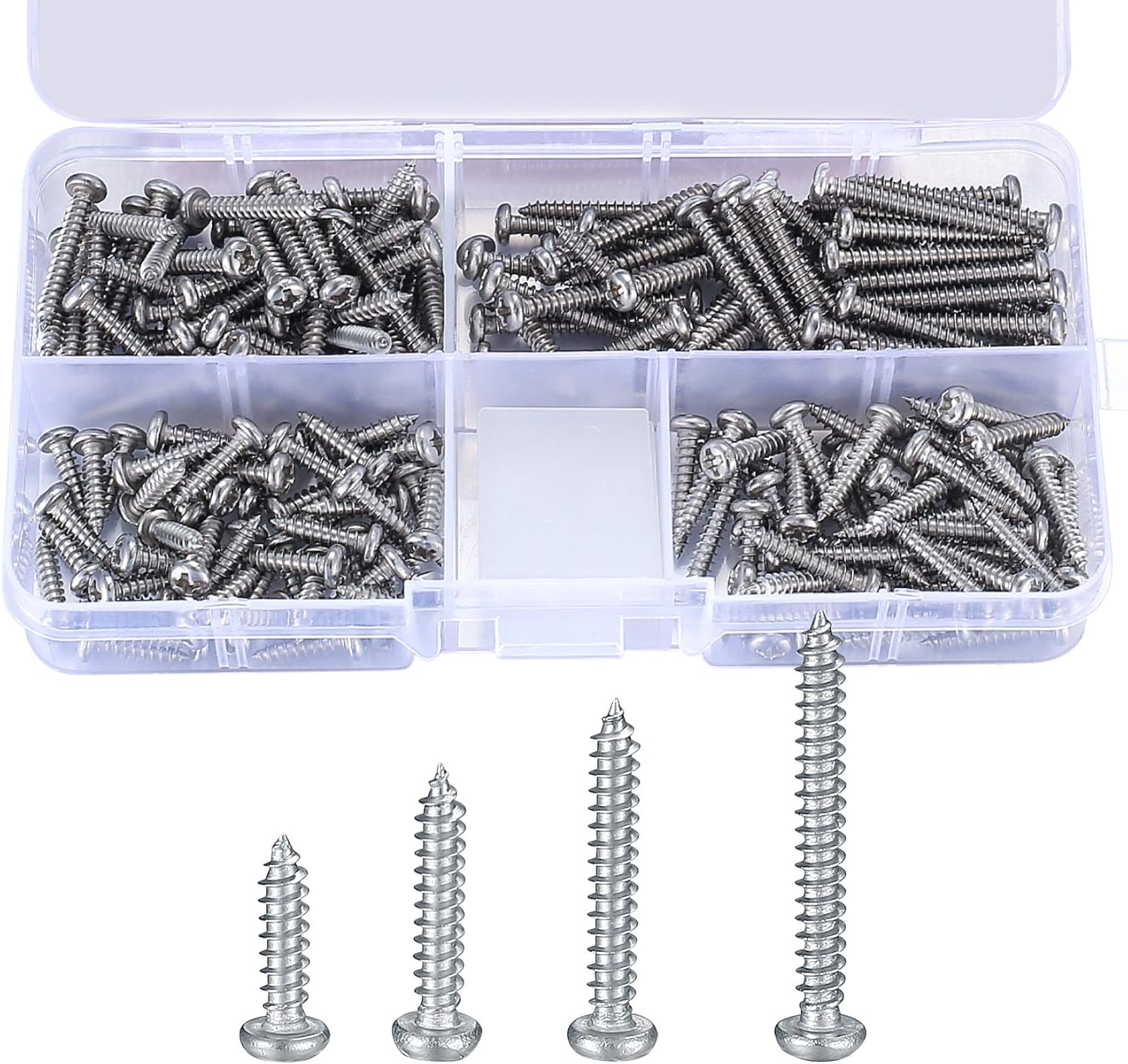 Zhujiehigh 200 Pcs M3 Stainless Steel Self Tapping Screws Assortment