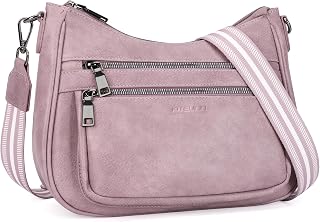 KITEVIUN Crossbody Bags for Women Leather Purse Trendy Multi Pocket Shoulder Handbags with Adjustable Guitar Strap