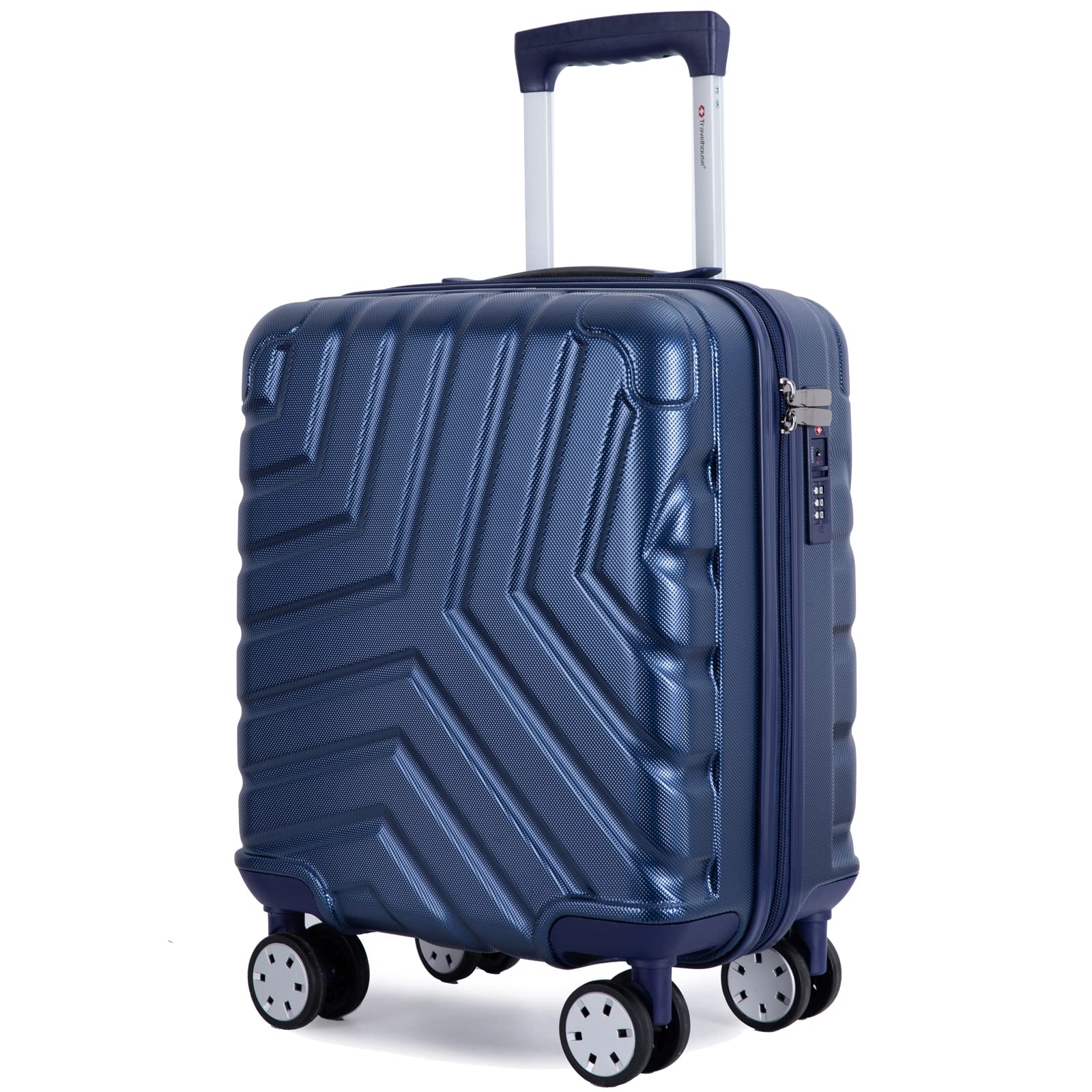 Travelhouse16 Inch Carry On Luggage Airline Approved,Hardshell Small Carry Suitcases with 360° Spinner Wheels, Rolling Suitcase with TSA Approved