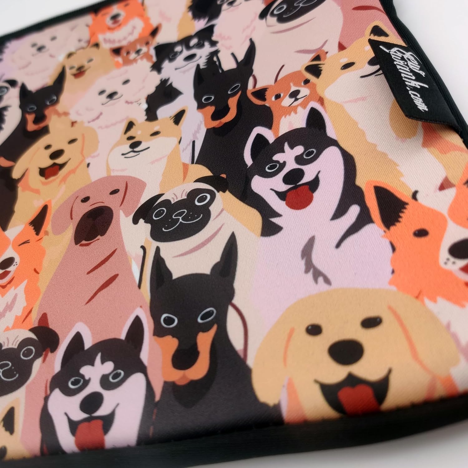 13-15 Inch Orange Dogs Print Laptop Sleeve Case/Water-Resistant Neoprene Notebook Computer Pocket Tablet Briefcase Carrying Bag/Pouch Skin Cover for HP/Dell/Lenovo/Asus/Acer/Apple image 3