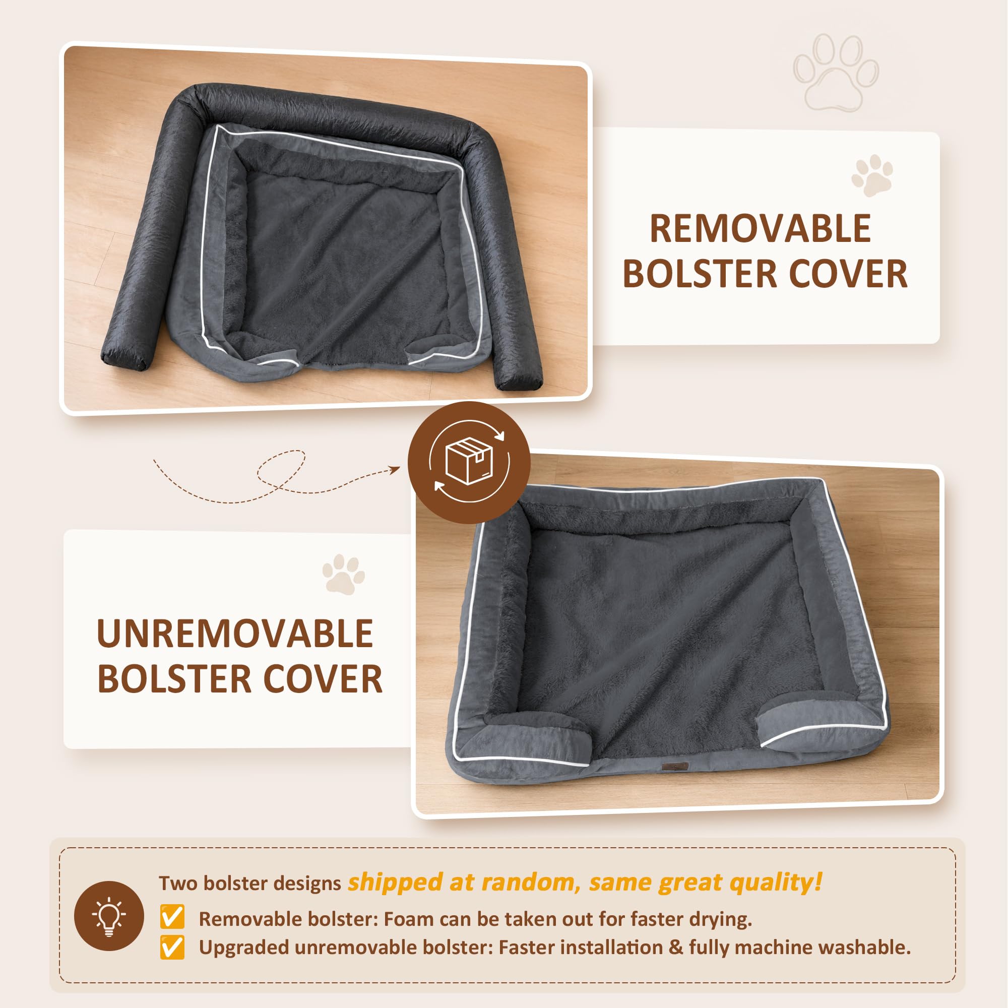 Comfort Expression Cama ortopédica para Perros extragrandes de 53 x 42 Pulgadas, Cama para Mascotas XXL de Espuma Impermeable con Cojines extraíbles, sofá para Perros con Funda Lavable y Parte