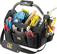 Vista 4 de Custom Leathercraft L234 15-Inch 22 Pocket Tech Gear Light Handle Open Top Tool Carrier