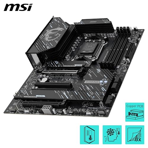 MSI X870E Gaming Plus WiFi ATX Motherboard - Supports AMD Ryzen 9000/8000/7000 Processors, AM5-60A SPS VRM, DDR5 Memory Boost 8200+ MT/s (OC), PCIe 5.0 x16 & 4.0 x4, M.2 Gen5, Wi-Fi 7, 5G LAN - 4