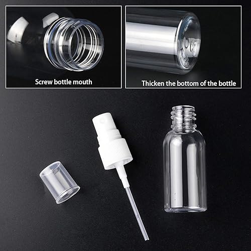 Miniatura 10 de TRENDBOX Paquete de 6 botellas vacías de plástico transparente de niebla fina (paquete de 0.2  4.1 fl oz)