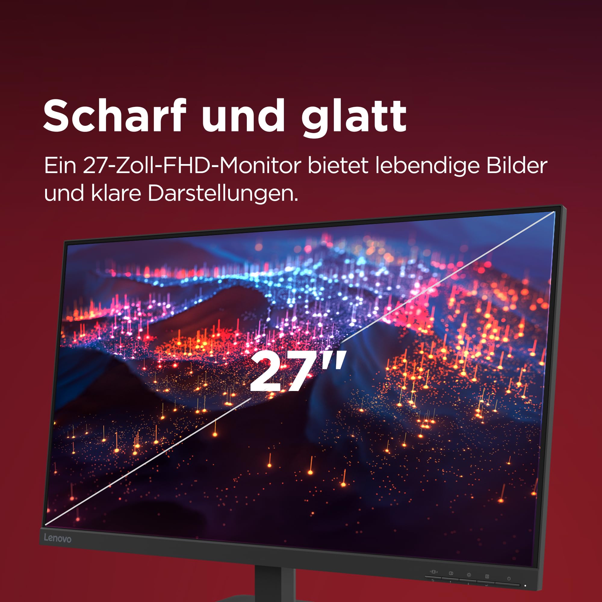 Lenovo L27-41 27'' Full HD WLED Monitor 1920x1080 100Hz 4ms IPS Panel Raven schwarz