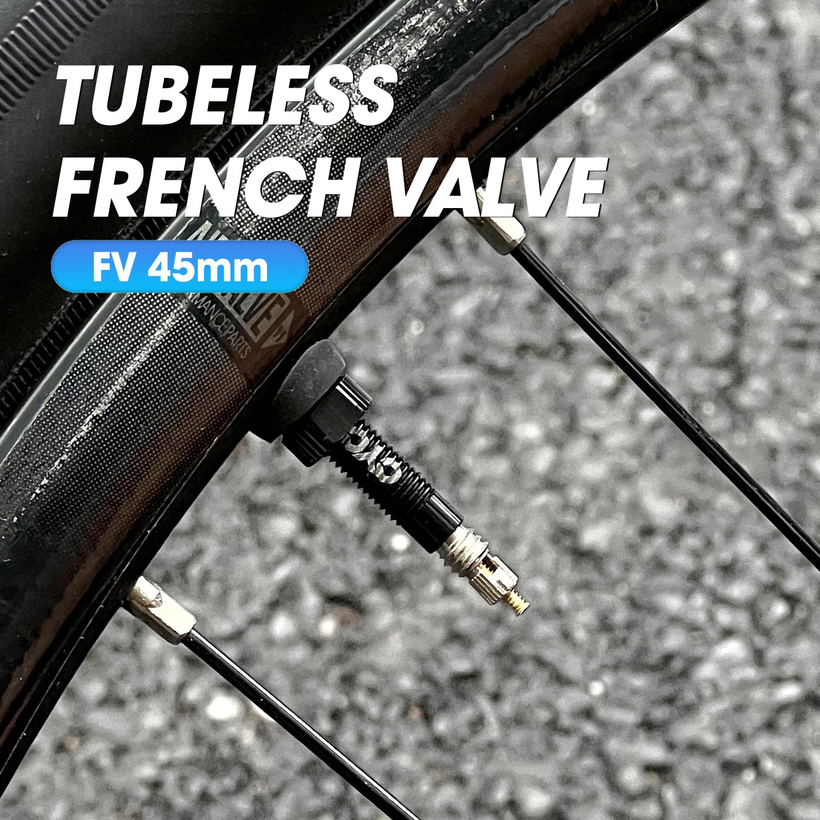 2 Stück CYCLAMI Schwarze Presta Tubeless Ventile 45/65/85mm, Hochwertige Alu Anti-Leck für Schlauchlos-Reifen, mit Ventileinsatz-Entfernerwerkzeug mit Rennrad, Gravelbike und Mountainbike (45mm) Sport & Freizeit