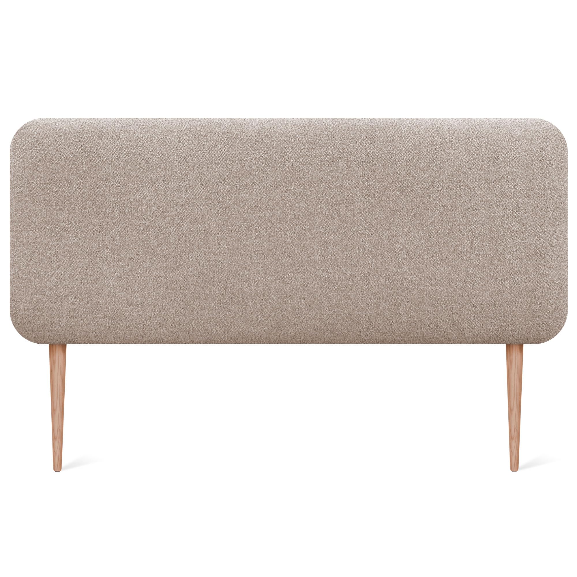 DHOME Tête de Lit Capitonnée Unie Arrondie en Tissu Aqualine avec Pieds pour Mur Têtes de Lit Acoustiques Absorbantes Tête de Lit Chambre à Coucher (Sable, 160cm)