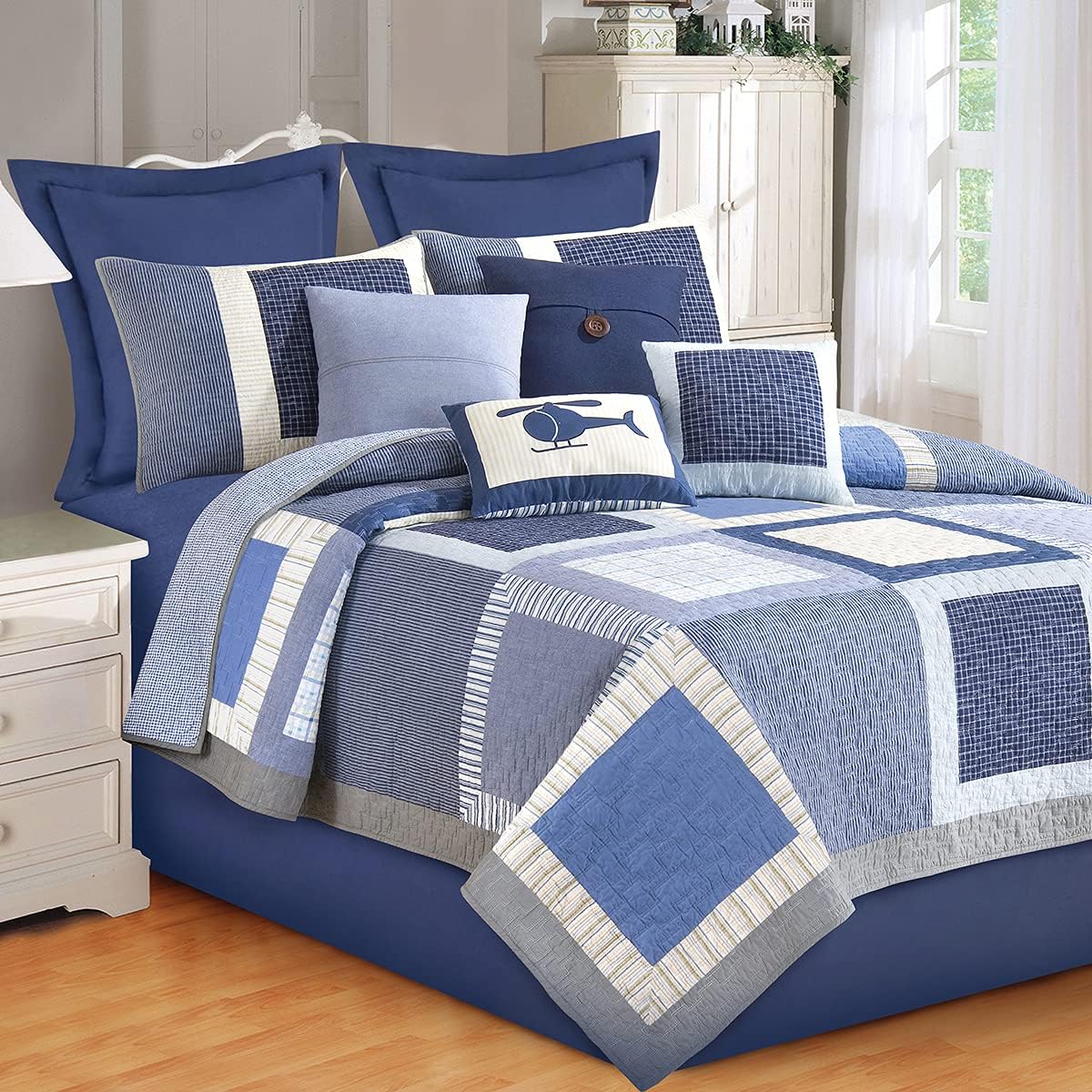 C&F Home Joshua King Quilt 100% Cotton Lightweight Machine Washable Reversible Bedspread Coverlet King Multi