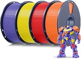 SUNLU 4KG Filament PLA 1.75 mm Jaune+Orange+Rouge+Violet | Bobinage soigné Filament Imprimante 3D, Précision dimensionnelle +/- 0.02mm, Bobine PLA de 1KG (2,2 lbs) pour Imprimantes 3D - 1
