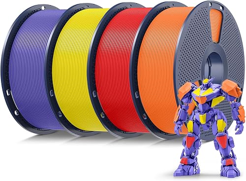 SUNLU 4KG Filament PLA 1.75 mm Jaune+Orange+Rouge+Violet …