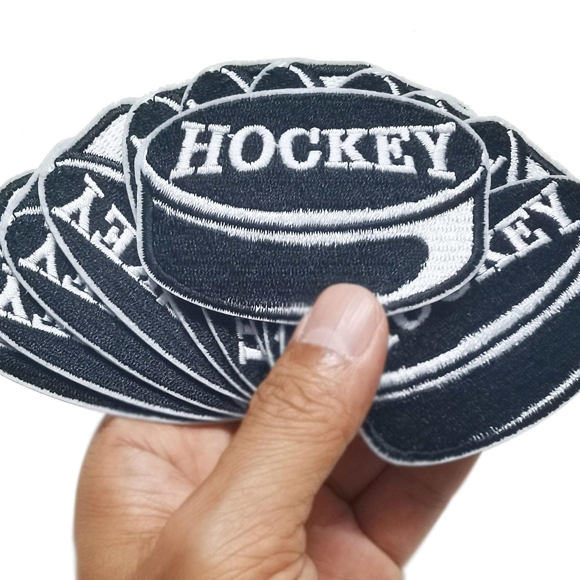 Juego de 12 parches de hockey sobre hielo, parches bordados para el día del juego, deportes, parches bordados con plancha para sombrero de camionero, apliques bordados a máquina, gorra,