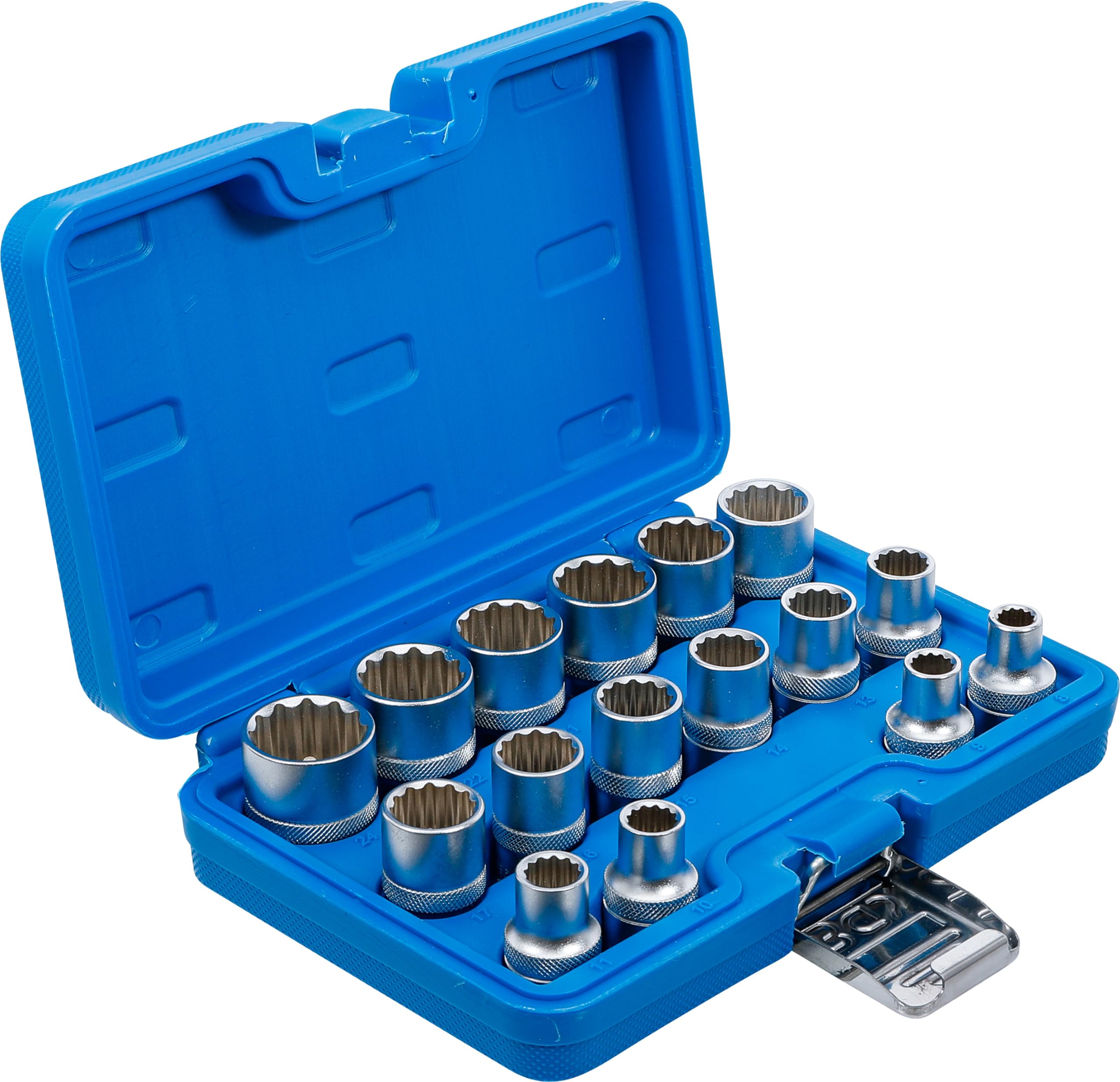 BGS 2226 | Juego de llaves de vaso 12 caras | entrada 12,5 mm (1/2") | 8 - 24 mm | 16 piezas