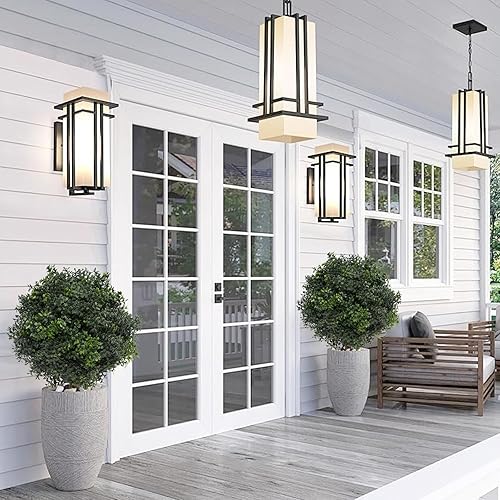 Miniatura 3 de Silk Tree Warehouse Bagari - Dos arbustos topiarios artificiales de boj de 2 pies para exteriores, plantas en maceta de 16 pulgadas de ancho