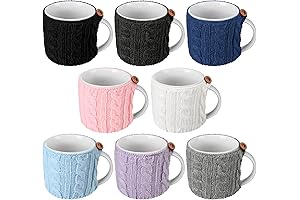 8 Pcs Cozy Knitted Crochet Coffee Mug Sleeves