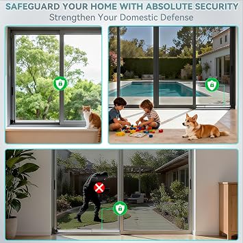 Sliding Door Security Bar 25-45inch Adjustable Heavy Duty Sliding Patio Door Lock Bar Multi-use Window Security Bars Sliding Door Stopper (White,1Pack)